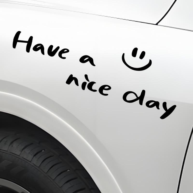 Happy Day Personalized Reflective Car Stickers for Rear Windshield or Doors