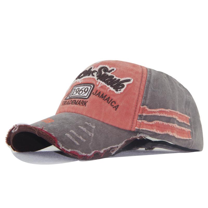 

Стильная бейсболка с потертостями и рваными краями 1969 года, дизайн с бахромой Adjustable оранжевый