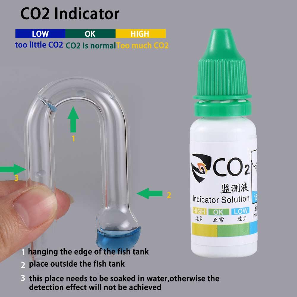 Fish Tank CO2 Diffuse Glass Drop Checker For Co2 Monitor Glass Drop Checker PH Long Term Indicator Monitor Tester