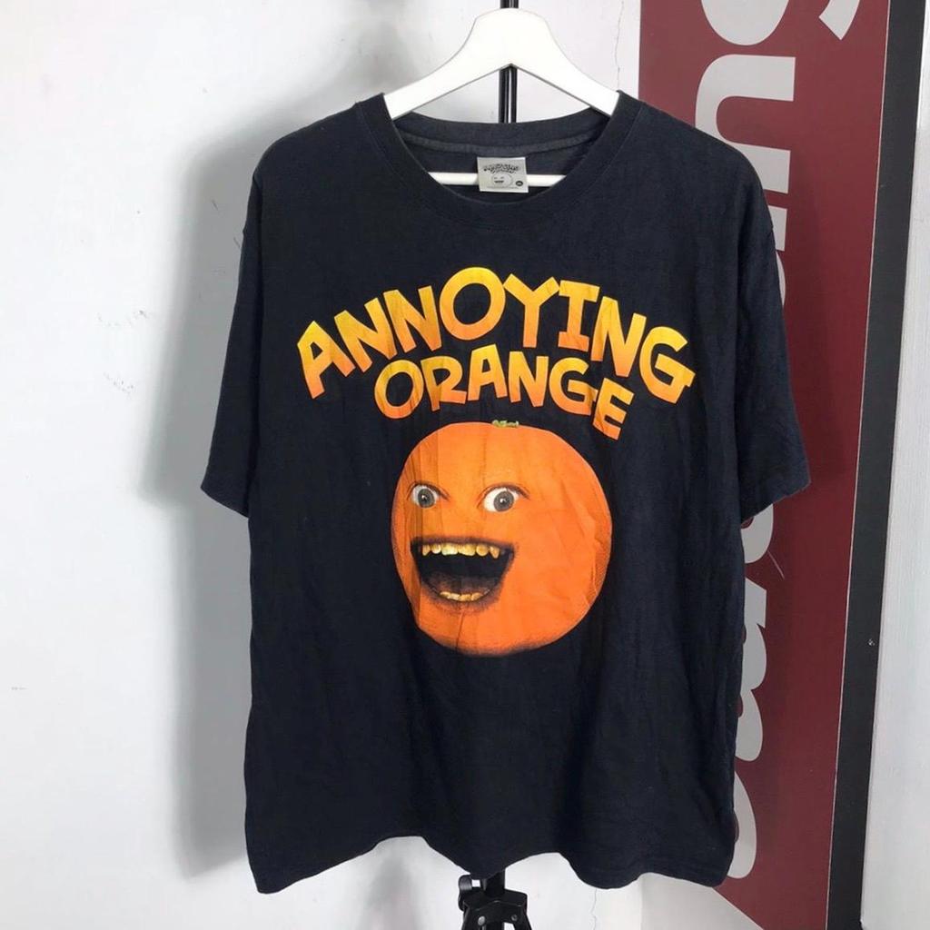 Vintage funny artwork Annoying Orange T shirt movie Promo TeeFilm Posters /Cult / Movie Prints / Movie Box / Family Tee/ cartoonFilm
