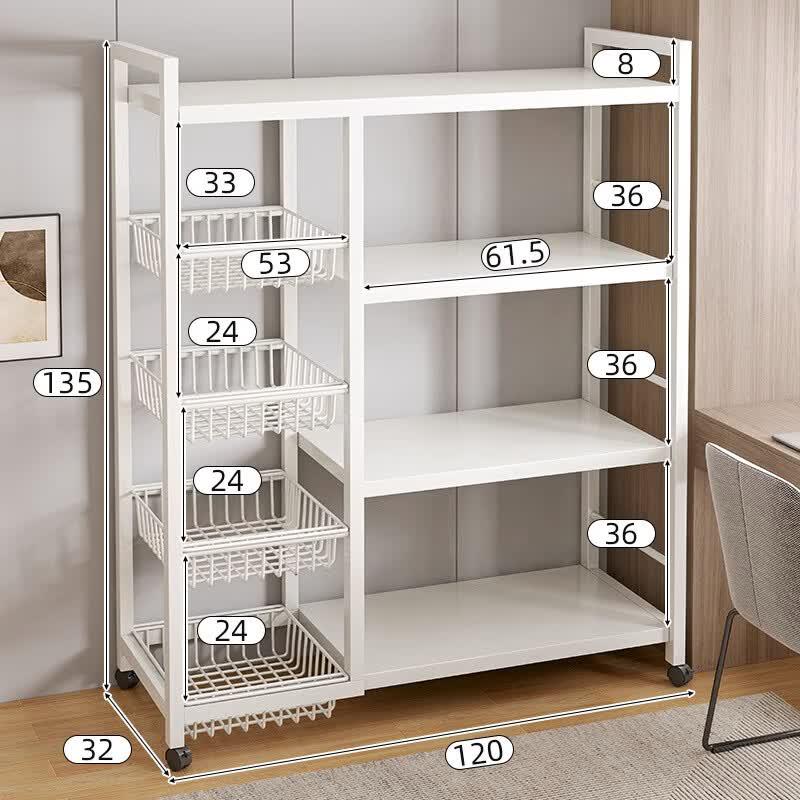 Multifunctional Carbon Steel Kitchen Storage Rack