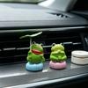 Ornements de Voiture Grenouille Mignonne Tournante Figurine en Résine pour Tableau de Bord Décoration Anti-Stress avec Base Collante Forte Accessoire Drôle pour Voiture Auto Moto