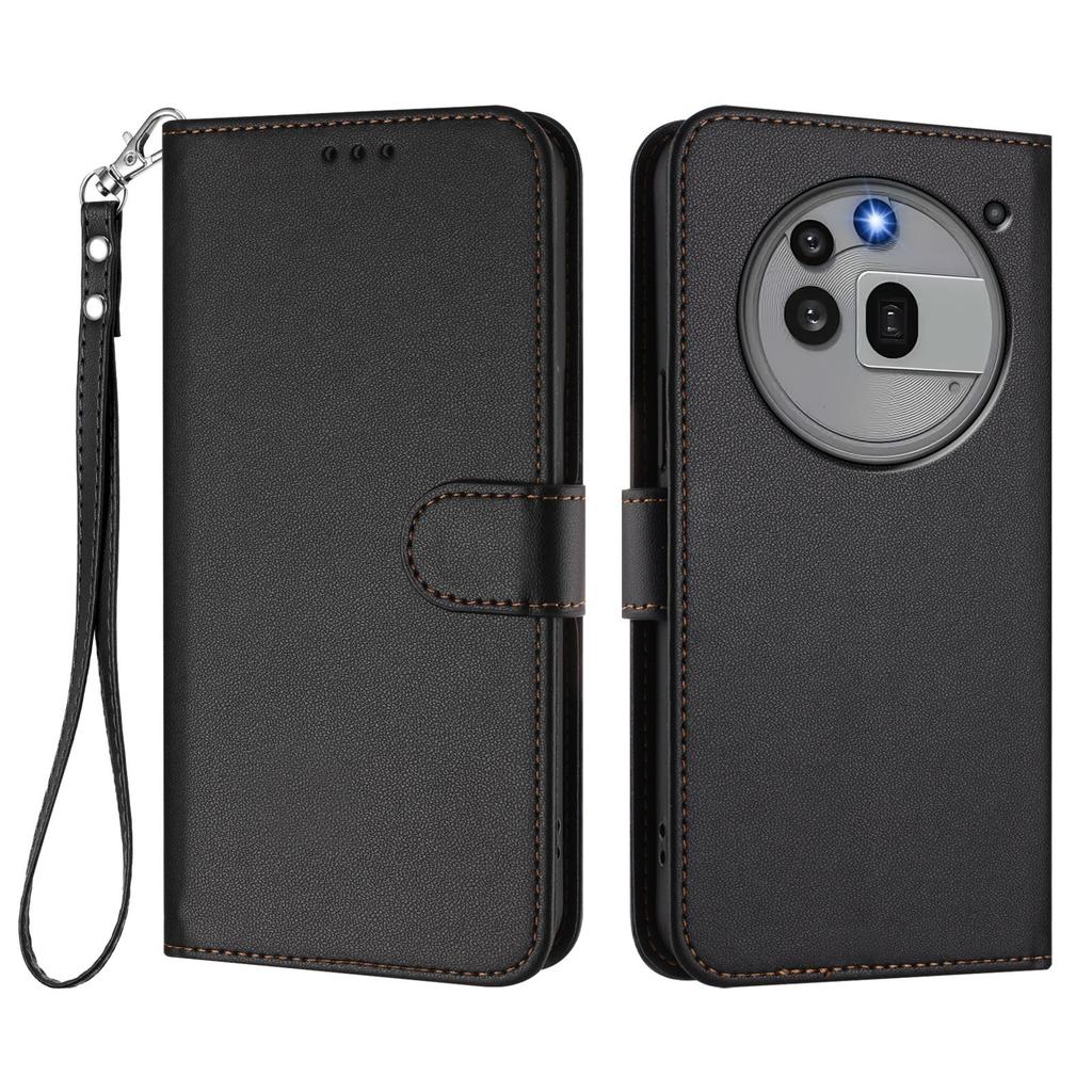 For Nothing Phone (3a) Pro Leather Case Wallet Stand Phone Cover with Wrist Strap