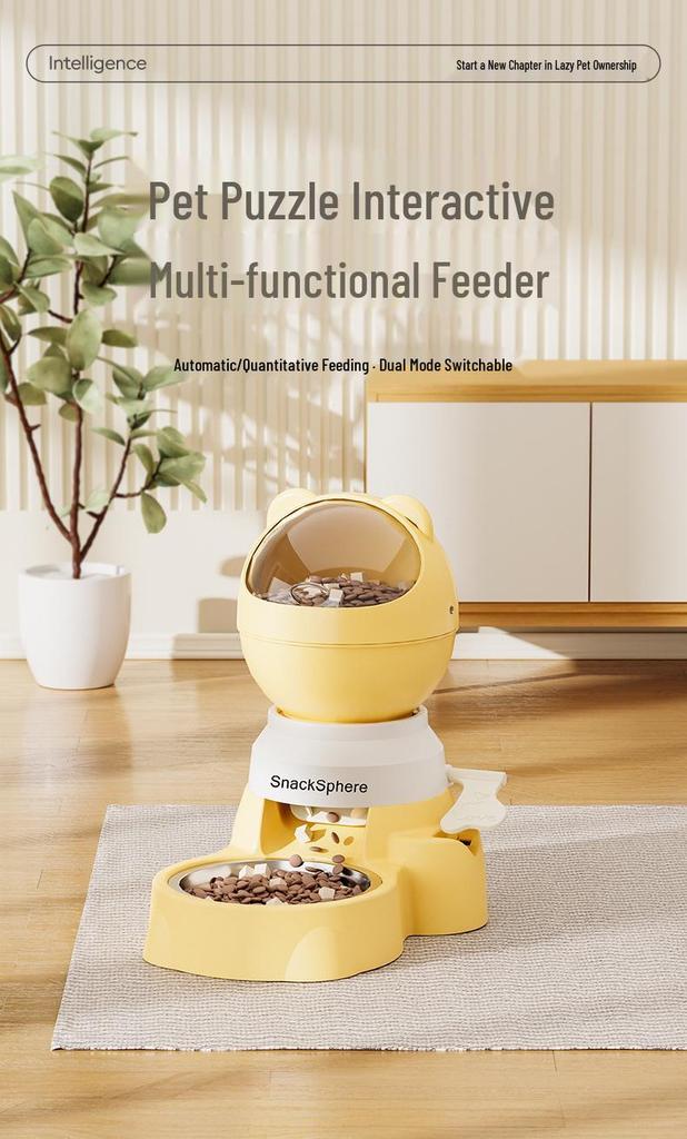 Cat & Dog Automatic Puzzle Feeder with Large Capacity Bowls