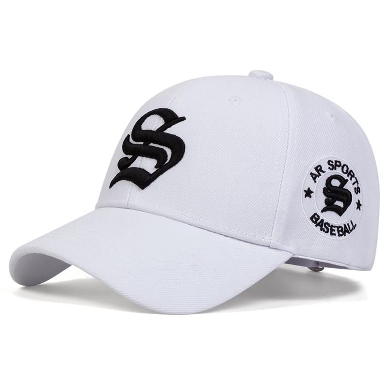 Men Gothic Letter S Embroidered Baseball Cap Outdoor Adjustable Sunscreen Leisure Hat Spring Autumn Travel Tourism Beach Vacation