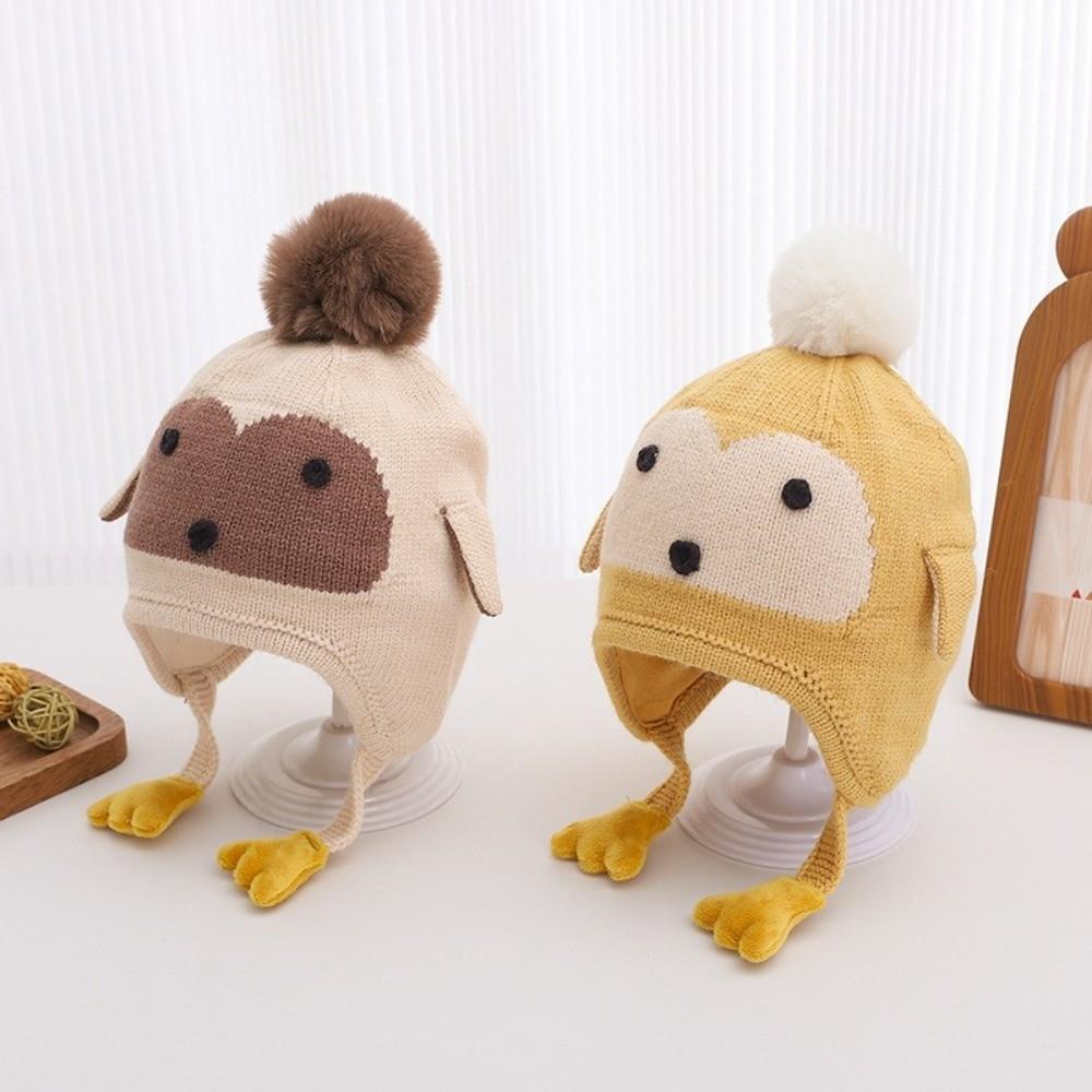 Windproof Ear Protection Hat Warm Plush Infant Knitted Cap New Pullover Cap Autumn and Winter