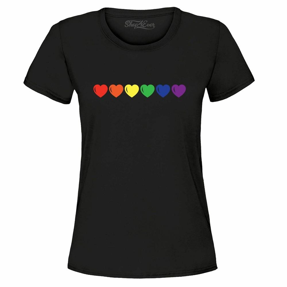 Rainbow Hearts Women's T-Shirt Pride Shirts