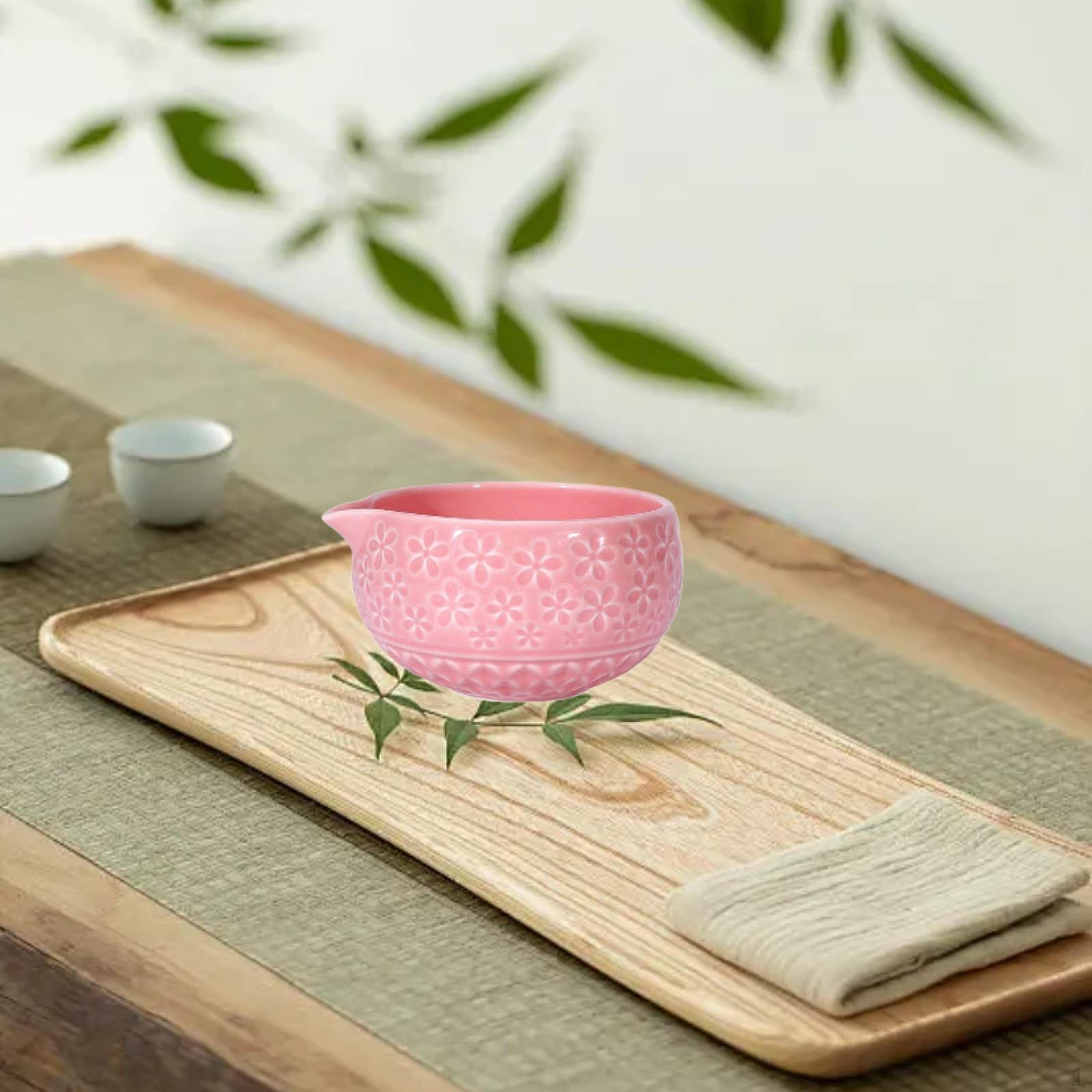 

Керамическая чаша для матча, ручная работа, чайная церемония для взбивания традиционного фарфорового чая розовый