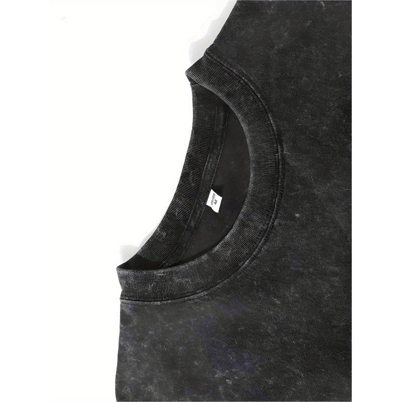 European Size for SATURN Graphic Cotton T-Shirt for Men – Vintage Space Design, Black with White Print, Casual Round Neck Tee, Perfect Summer Gift