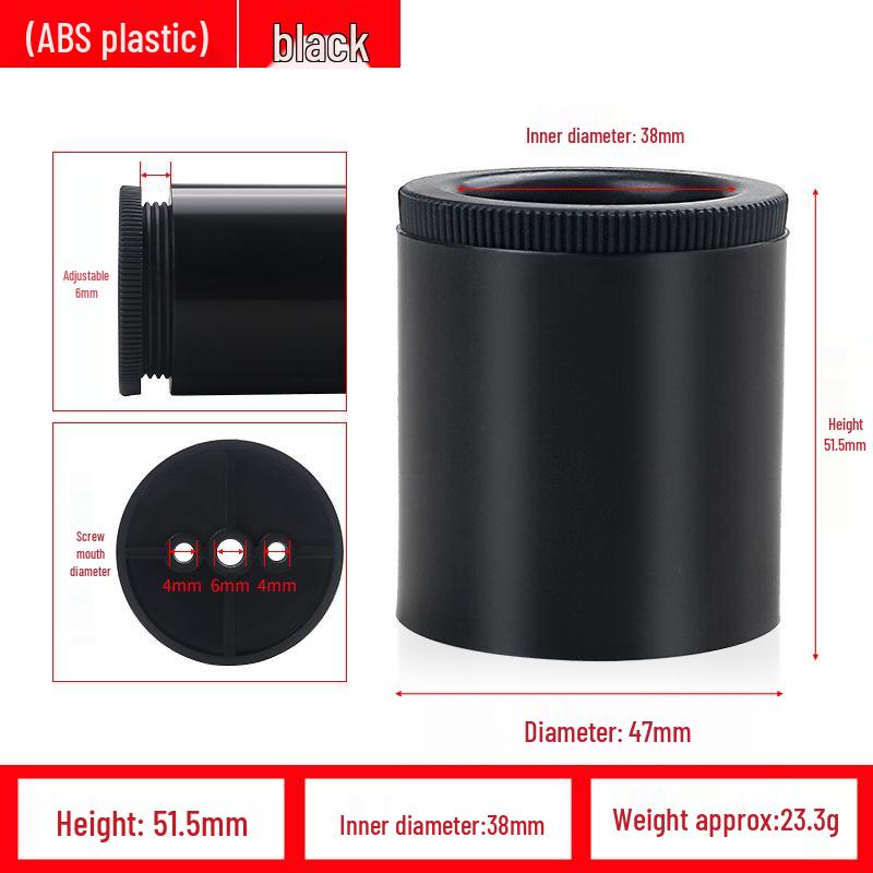 ABS Adjustable Round Feet for Bookcase, Coffee Table, and Sofa - Black, Cylindrical, 50mm Width