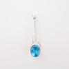 Swiss Blue Topaz Gemstone 925 Sterling Silver Jewelry Handmade Boho Pendant1.79" PP-60-8