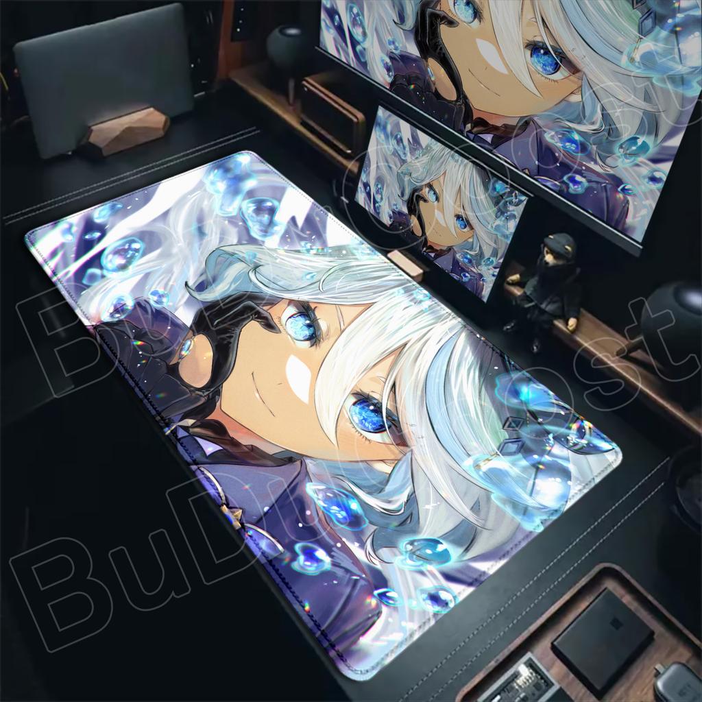 Kawaii Girl Keyboard Mat Furina Anime Mousepad HD New Pretty Genshin Impact Game Office PC Desk Mat Carpet Non-slip speed rubber