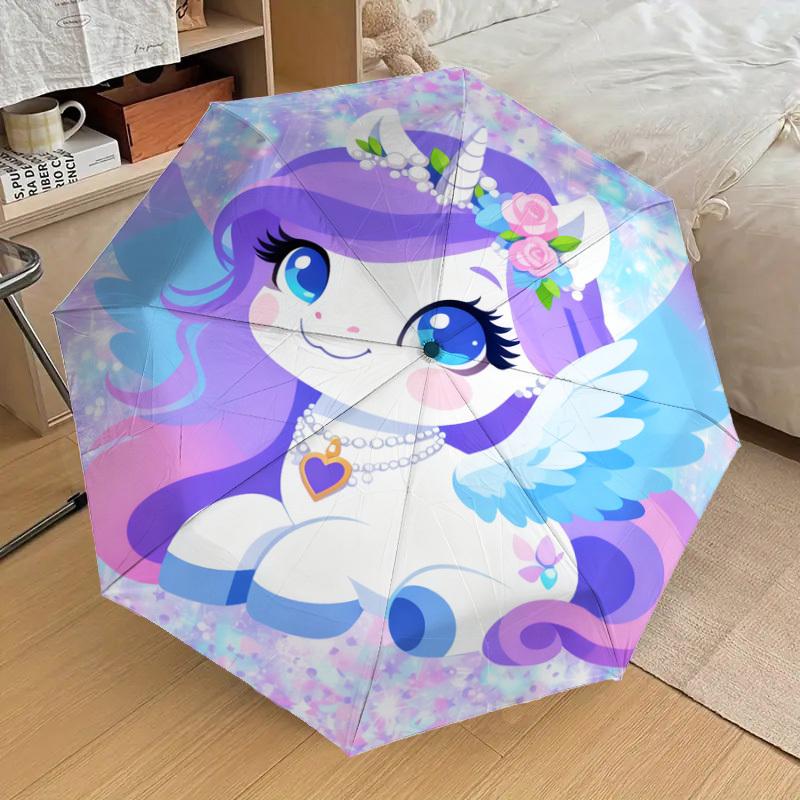 1pc Unicorn Fantasy Pattern Umbrella Design Automatic Opening and Closing Umbrella, High-quality Travel Umbrella,  c1128268
