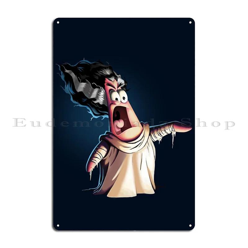 Scary Patrick Halloween Metal Plaque Poster Garage Club Printing Garage Personalized Pub Plates Tin Sign Poster 20X30CM