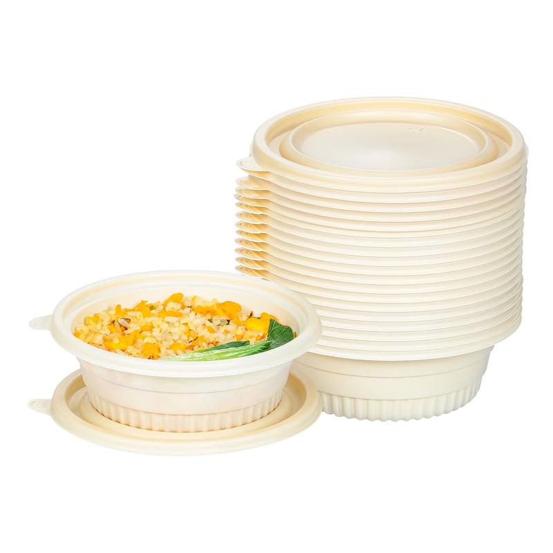 Temeiju Eco-Friendly Disposable Round Meal Prep Bowls 50 sets