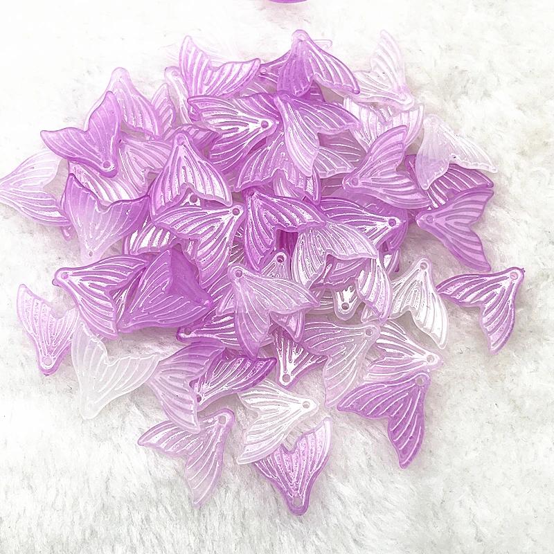 30pcs 20mm Colour AB Acrylic Mermaid Tail Pendant Charms for Jewelry Making Diy Earring Phone Chain Keychain Handmade Accessorie