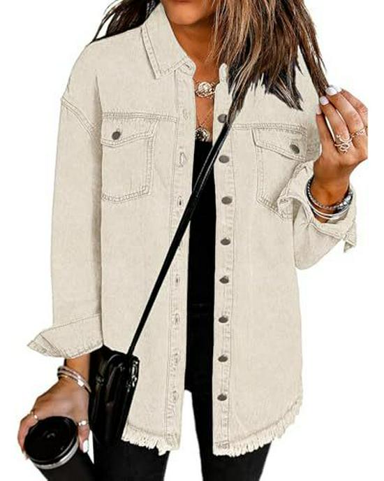 Women's Loose-Fit Brushed Denim Jacket