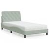 VidaXL Bed with Mattress, Upholstered Bed with Headboard Cushion, Single Bed, Adult Bedroom Interior Bed, 3208640