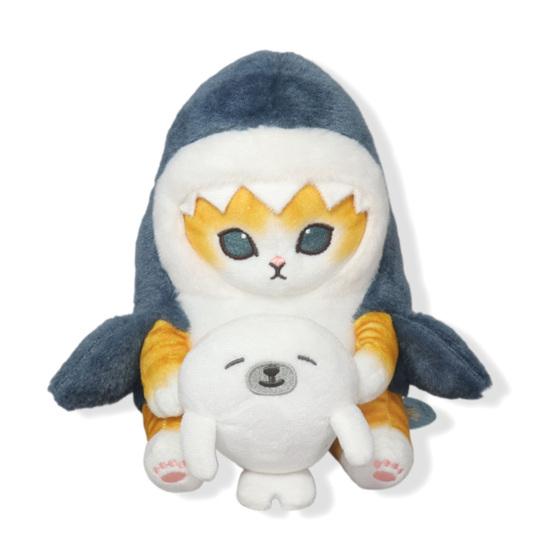 

Изысканная кукла-акула-кошка, эластичная мягкая на ощупь компаньон M