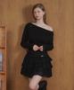 Micene Agatha Suede Tiered Mini Skirt