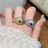 Minimalist Irregular Geometric Smooth Surface Teardrop-shaped Stainless Steel Opening Rings for Women Temperament Finger Jewelry