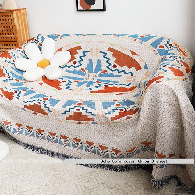 Double Side Boho Plaid Decorative Blankets For Bed Sofa Cover Camping Picnic Blanket Mat Tapestry Chair Couch Slipcover Blanket