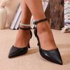 Plus Size Shoes for Women Summer Fashion Women Buckle Strap Pointed Toe High Heel Platform Non-slip Sandals Casual Women Sandals