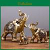 Golden Resin Statue Lucky Elephant Animal Figurine Wedding Gift Home Decoration Feng Shui Crafts Figurines Miniatures