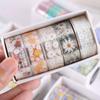 5 Rolls Of 1.8" * 3.23" Cute Transparent Midsummer Daisy Decorative Stickers DIY Materials And Paper Tapes