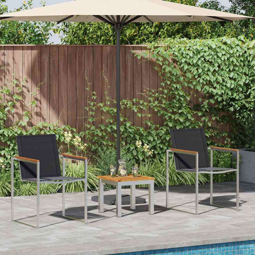 Garden Dining Set 3 Pcs Brown and Black