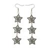 Elegant Happy New Year Earrings Acrylic Glitter Long Drop Earrings Xmas Stud Earrings  Birthday