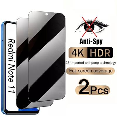 2pcs Tempered Privacy Screen Protectors For Poco X3 X4 M3 Pro F4 F3 GT Anti-spy Glass For Xiaomi Redmi Note 11 9 9A 9C 10 Pro 9S 10S