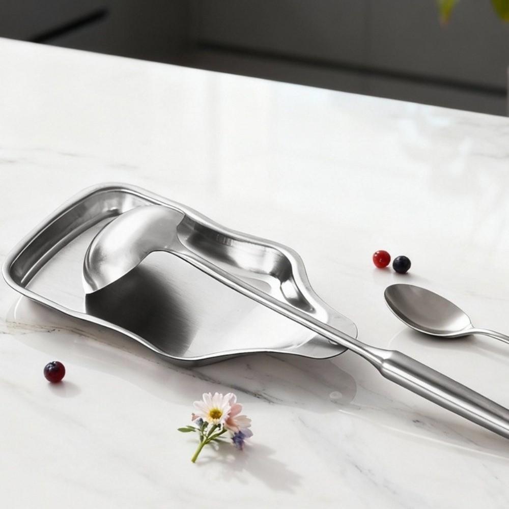 Stainless Steel Utensil Stand Stable Base Spoon Rest Nut Dishes Fruits Plates  Tableware Storage