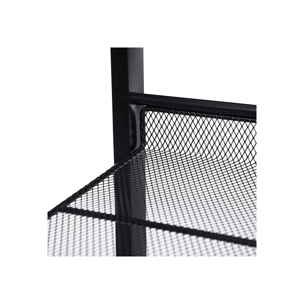 SONGMICS 5 Tier Metal Mesh Shoe Rack with Flat Angled Shelves, Large Stackable and Adjustable Boots Storage Organiser in Hallway Closet LMR005B, Black