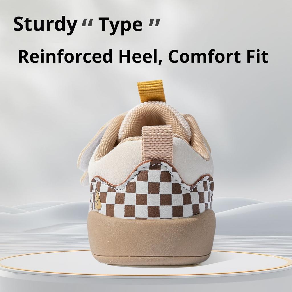 Unisex Toddler Leather Board Shoes Soft Anti-Slip Single Walking Sneakers for Baby Boys Girls