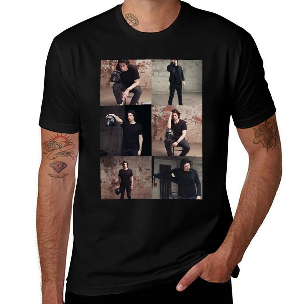 Adam Driver For Rolling Stone Grid Collage Tshirt Lightweight Cooling Short Sleeve Tee