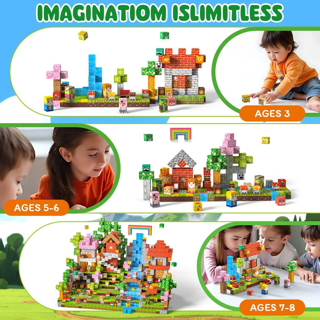 Magnetic Blocks, Magnetic Toys, Children's Educational Toys for Boys and Girls, Building Toys, Birthday Gift, Present, 150pcs/220pcs/330pcs