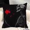 Simple Skull Love Married In Love Pillow Case Square Pillow Bedroom Sofa Leisure Comfort Cushion Car Home Decoration