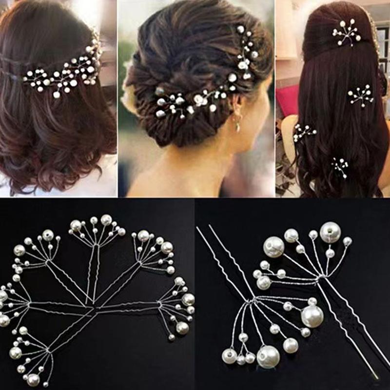 Pearl Hair Pins Pearl Crystal Bobby Hair Pin Wedding Hair Accessories Pearl Shaped Hair Pins For Brides Bridesmaids Women