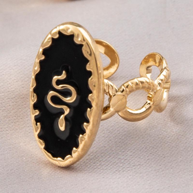 Women's Vintage European and American Turquoise Stainless Steel Ring