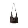 New Vegetable Tanned Matte Leather Collapse Bag Binaural Bucket Bag Women's Large-capacity Versatile Commuter Bag
