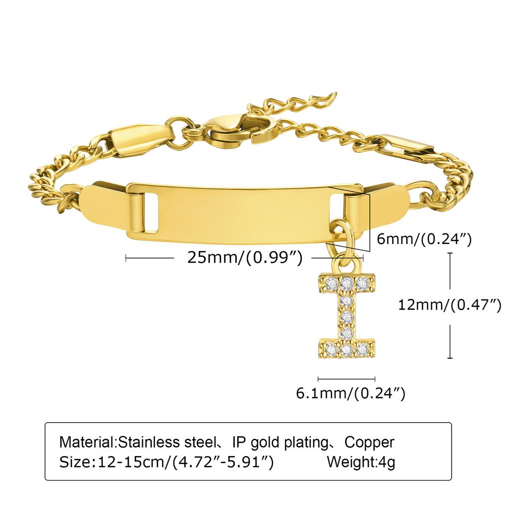26 Initial A-Z Free Custom Name Date Bracelets Amulet Gift Jewelry, Anti Allergy Stainless Steel Chains Bracelet