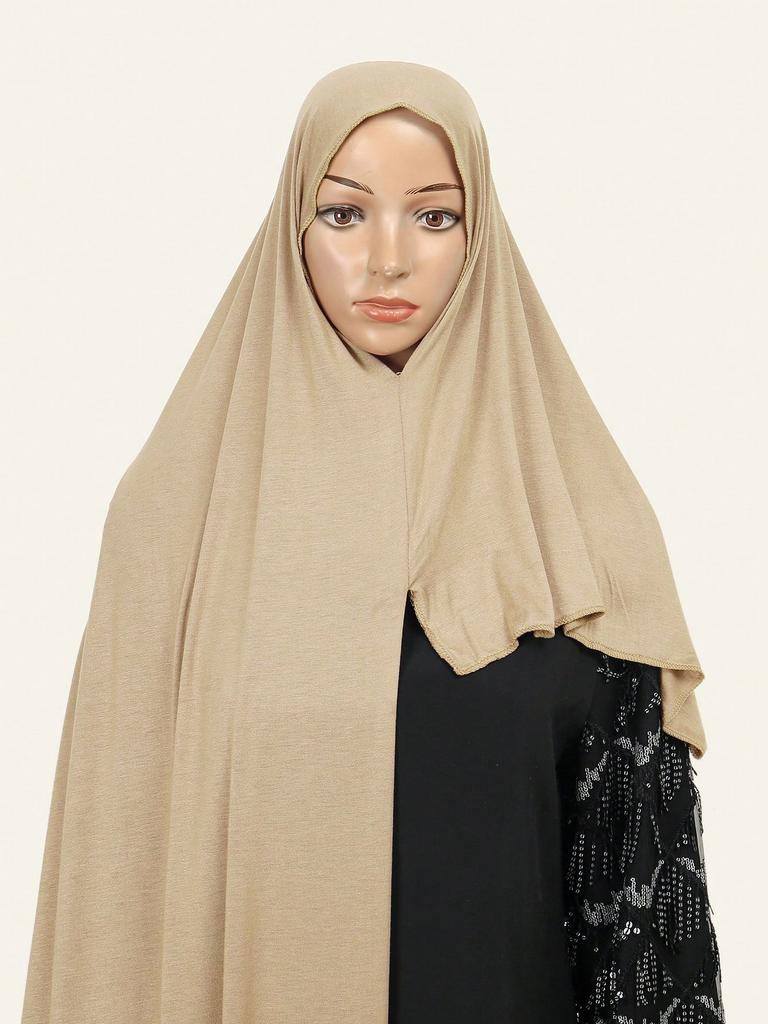 Solid Modal Jersey Instant Hijab Scarf Muslim Woman Bonnet Hijab Shawl Lady Soft Long Wraps Church Prayer Turban Headband