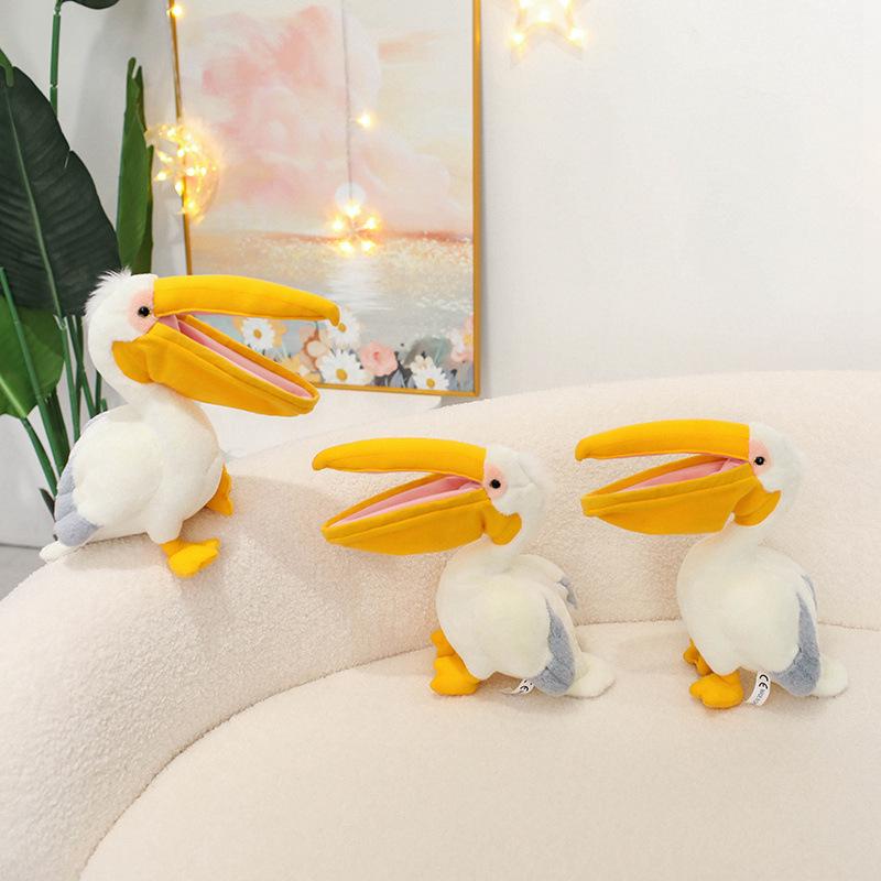 Simulation bird pelican doll plush toy big bill bird doll children accompany soothing pillow rag doll