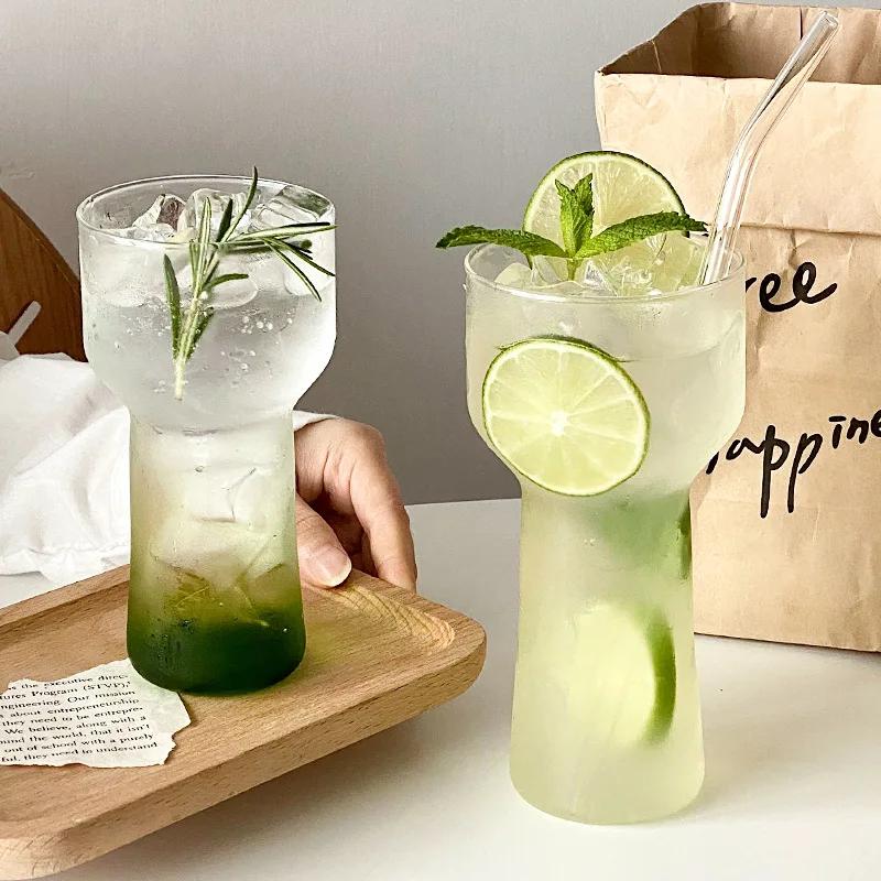 Cold Coffee Cups Glass Water Cup Crystal Glasses Kitchen Drinkware Coffee Latte Glass Iced Juice Milk Water Bottle Bar Cups