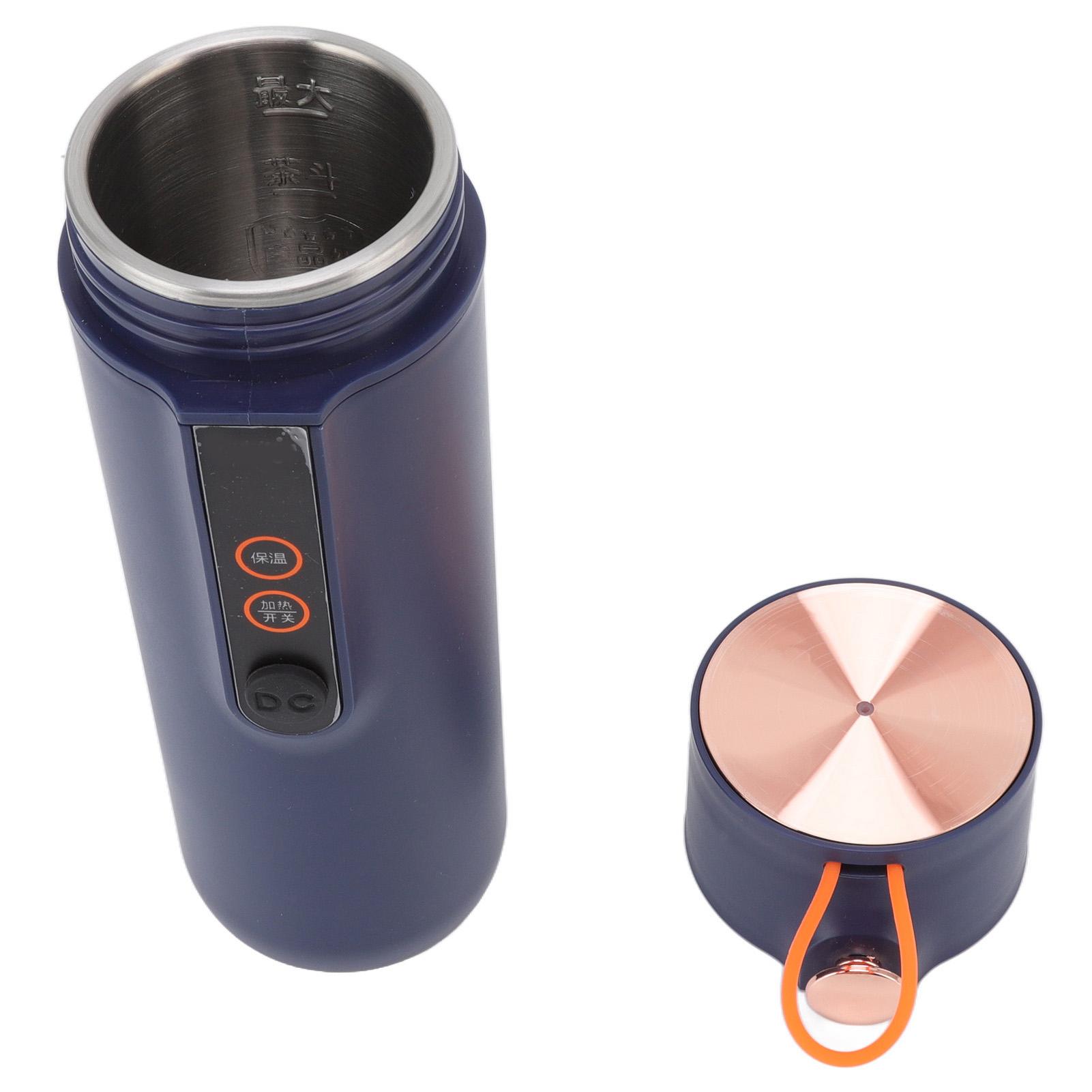 

Heated Mug 460ml 12H Thermal Insulation Stainless Steel Travel Car Heating Electric Cup Cigarette Lighter 12V 24V