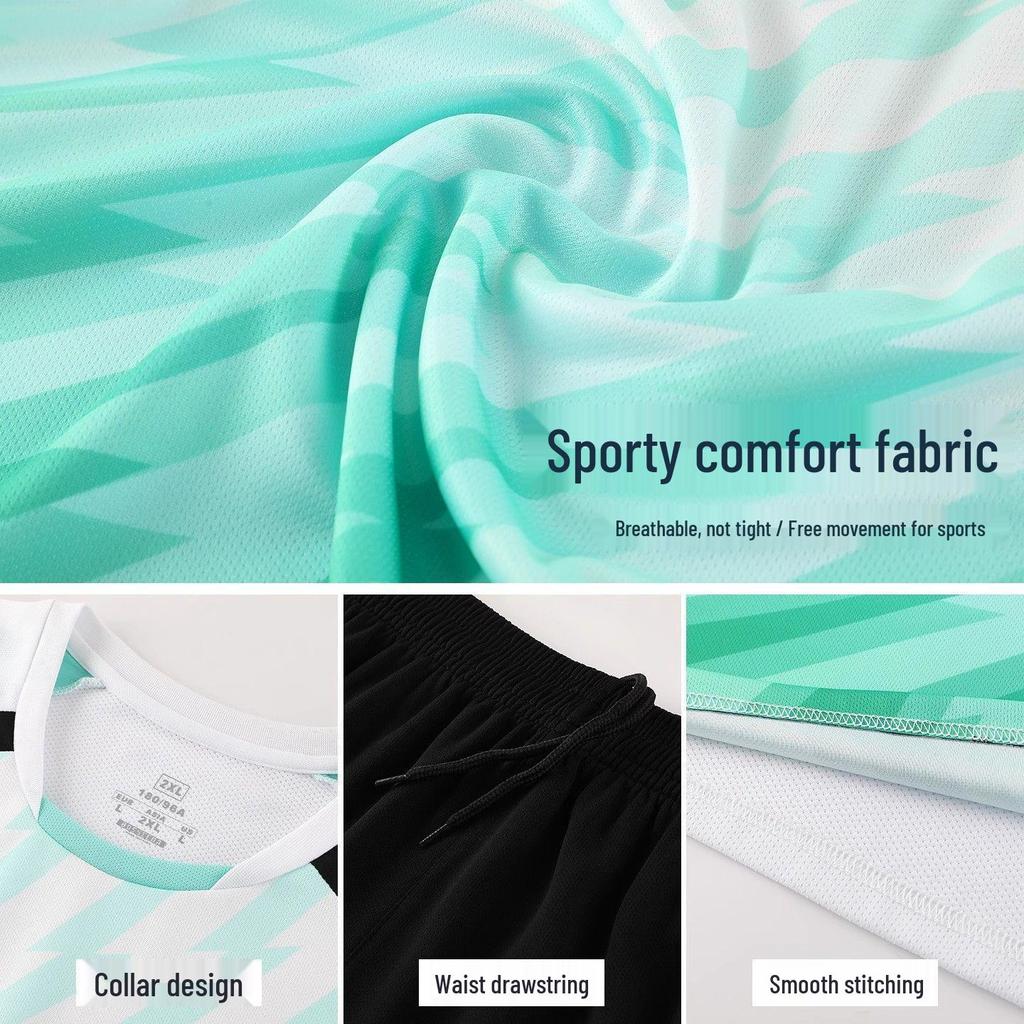 Dětský rychleschnoucí fotbalový dres s krátkým rukávem a potiskem loga pro tým a školní sporty