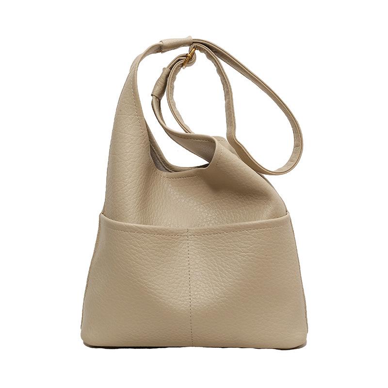 

Soft Leather Shoulder Large Capacity Bag Women s Fashion Bucket Bag Messenger Commuter Bag