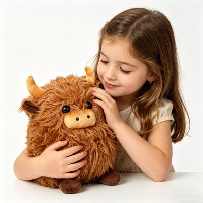 Highland Cow Plush Doll Soft Stuffed Animal Toy Cute Plush Doll for Stress Relief Soft Material PP Cotton Filling Perfect Gift for Kids Friends