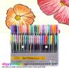 48pcs Gel Pens Colorful Glitter Neon Gouache Metallic Drawing Sketch Pen School Stationery